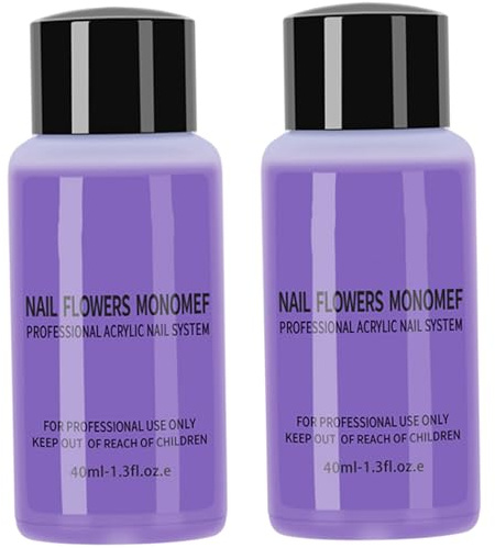 2 botellas monómero líquido acrílico de uñas 40 ml Professional Safe suave acrílico Monómero Líquido para clavos de clavos