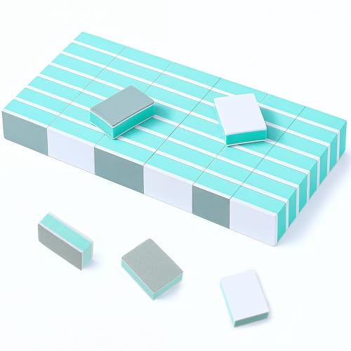 Mini buffer per unghie, confezione da 50 blocchi e kit di lucidatura, mini buffer per levigare le unghie, blocchi di lima professionali per manicure per lucidare unghie naturali lisce e lucide, grana