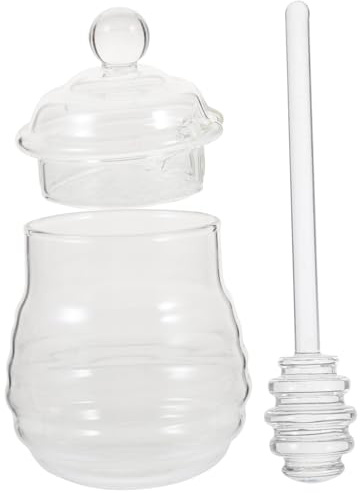 UKCOCO Ensemble Couvercle en Louche avec Pot 250ml et Verre de Miel