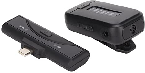 Denash Cuesta/Soporte de Micrófono Lavalier Inalámbrico Profesional en la Solapa Mic Monitoreo de Radio en Tiempo Real para Transmisión en Vloggers Entrevista Mini Grabación Mic