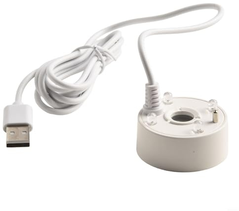 CYRENT Brumisateur USB 5 V avec lumières colorées pour bassin à poissons fontaine à eau intérieur ou extérieur 300 ml/H Ultrasonique Machine à brouillard étanche Câble de 1,4 m Noir Blanc (blanc)