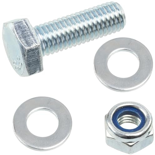 AERZETIX - Set di 10 bulloni a testa esagonale M10x30 mm + 20 rondelle + 10 dadi esagonali autobloccanti M10 per montaggio fai da te e fissaggio leggero | acciaio