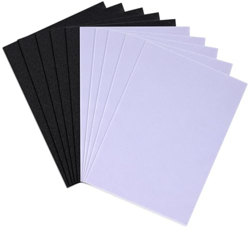 10 Stück Bastelfilz Schwarz Weiß, Filzstoff A4 20x30cm, 1 mm dick Filz Blätter zum Basteln, Große Vliesstoff Stoff Filzplatten, Polyester Felt Fabric für DIY Handwerk, Nähen, Bastelprojekte, Deko