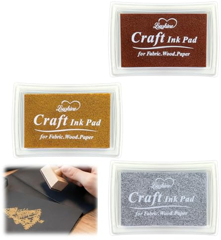 LQUYTA 3 Stück Stempelkissen Wiederverwendbar Stempelkissen Wasserbasis Pigment Handwerk Kreativ Geeignet für Collage Hochzeit Weihnachten & Geschenke (Drei Farben)