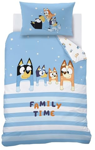 MTOnlinehandel Bluey sängkläder 100 x 135 40 x 60 · 100 % bomull – Bluey Bingo babysängkläder barnsängkläder för flickor och pojkar – mjuka och bekväma – Öko-Tex med dragkedja