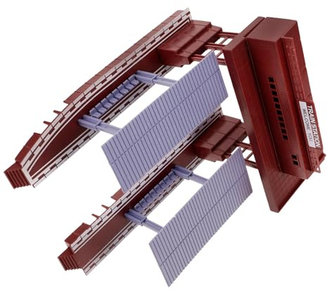 SHERCHPRY Railway Station Platform Model for, Plastic DIY Train Track Accessory, Pretend Play Decorative Station Platform for Model Train Scenery