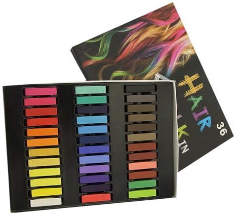 Anneome 1 Set 36Pcs Temporary Hair Chalk Pens Washable One Time Dyeing Hair Dye Crayons Colorful for Easy 36 Colors
