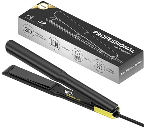 piastra per capelli in titanio professionale, tecnologia ultra zone, piastre flottante 3D, tecnologia MHC, pronta in pochi secondi. Adatta a tutti i tipi di capelli, protezione colore