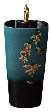 Lavabo sur pied Lavabo sur pied en céramique avec robinet et bonde