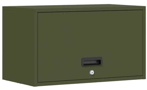 Tomostar Hängeschrank für Garage, Werkzeugschrank, aus Metall, für Werkstatt, Garage, Olivgrün, 60 x 33 x 35 cm