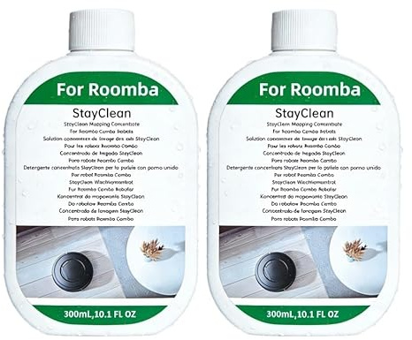 Limpiador Concentrado For Pisos, 2 Botellas, Solución De Limpieza Multisuperficie De 300 Ml, Dilución De Agua De 5 Ml Por 1 Litro, Compatible Con Roomba Plus 405/505/Max 705