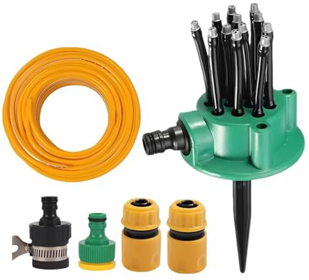 Aspersor para Césped | Kit De Riego Giratorio De 360 Grados con Ahorro De Agua | Aspersores de Césped para Jardines Amplios,para Plantación, Riego, Exterior, Hogar, Parterre, Patio, Porche y Hierba