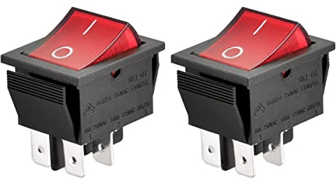 Heschen Interrupteur basculant ON/OFF à 4 bornes, lumière rouge (2)