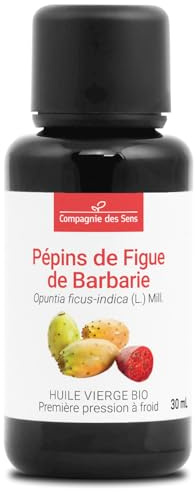 Pépins de Figue de Barbarie du Maroc - Huile Végétale Vierge BIO - Flacon en verre - Première pression à froid - 30mL