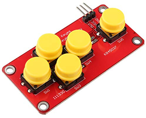 HALJIA AD Tastatur Simulieren elektronische Bausteine, 5 Tasten, Modul Analog-Taste Kompatibel mit Arduino Sensor Expansion Board