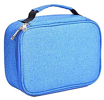 Becho - Astuccio multifunzione con cerniera, molto capiente per penne e matite colorate, 72 slot Blu