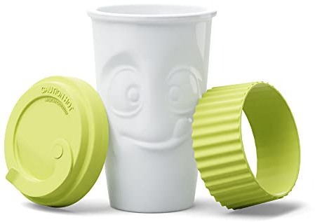 FIFTYEIGHT PRODUCTS Coffee to go Becher Kaffeebecher Trinkbecher 400 ml, Farbe:Limette