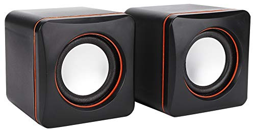 Hakeeta Mini-Lautsprecher, 3,5 mm Klinke, USB-Anschluss, für PC, MP3, MP4, Laptop, Schwarz