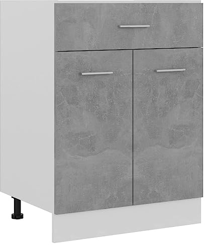 vidaXL Schubunterschrank Betongrau 60x46x81,5 cm Holzwerkstoff