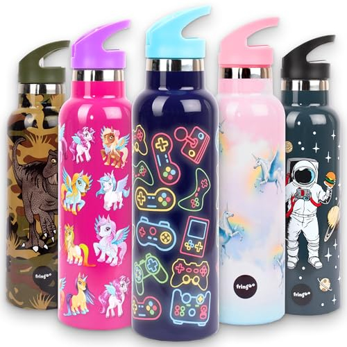 Fringoo Neon Gamer Insulated Stainless Steel Water Bottle - 600 ml