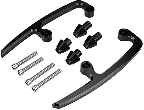 Ymiko Motorrad Hinten Beifahrer Haltegriff Lenker Motorradgriff Hinten Sitzschiene Kit für Z650 2017 2018 CNC Aluminium(schwarz)