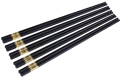 ZHANGZONG Bacchette Sushi Bacchette Cinesi Bacchette Giapponesi riutilizzabili in Lega, Set di Bacchette in Fibra di Vetro, 10 Paia di Bacchette per Sushi, 27,2 cm, Nero