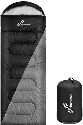 Sacco a pelo esterno per campeggio: Sportneer 3 – 4 stagioni, sacco a pelo estivo, sacco a pelo invernale, piccolo, portatile, ultraleggero, 1,7 kg, completo riempimento per adulti, trekking, viaggio
