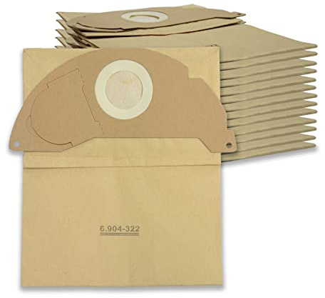 PUREBURG 15 stück Staubsaugerbeutel kompatibel mit Kärcher WD2 MV2 WD 2.200 WD2250 A2004 A2054 A2099 Staubsauger 6.904-322.0