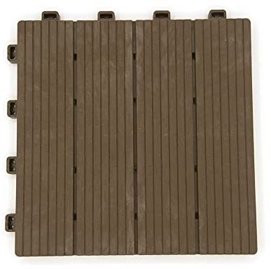 Baldosas de Madera Piso De Empalme De Bricolaje, Baldosas De Cubierta Antideslizantes Entrelazadas De WPC, para Decoración De Jardín De Patio De Balcón Interior Y Exterior