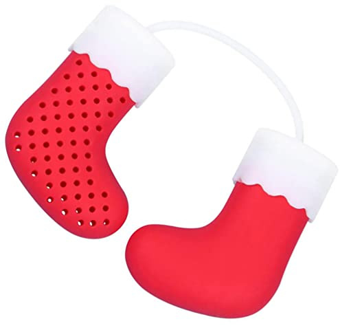 Alipis Passoire de Noël Boule à Thé Silicone à Thé Feuilles de Thé Filtre à Café Boule à Thé Cadeau Fournitures de Fête de Noël pour Théière Tasse de Café À Mailles Fines