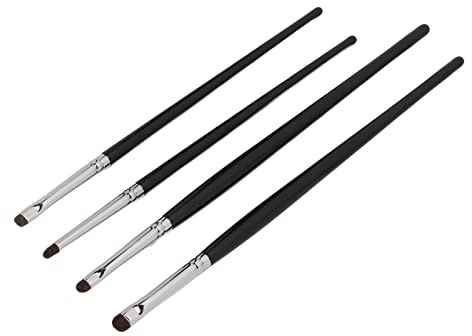 4-delad Uppsättning ögonskugga Eyelinerborste Mjuk Borste Bekvämt Handtag Hårdetalj Makeup Brush Kit Portabel ögonskuggsborste
