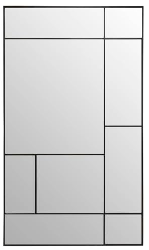Atmosphera - Grand Miroir Macha 97 x 167 cm - Acier Noir, Style Verrière, À Poser ou Mural - pour Chambre, Salon, Entrée
