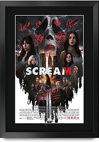 HWC Trading FR A3 Scream 6 Geschenke Geduckter Poster Signiertes Autogramm Foto für Fans von Film Memorabilien - A3 Gerahmt