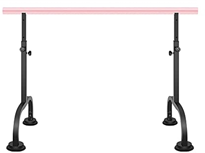 Tragbare Ballettstange, 2 m verstellbare Gymnastikstange, freistehende Tanzübungsgeräte für das Fitness-Flexibilitätstraining zu Hause (Pink 2 m)