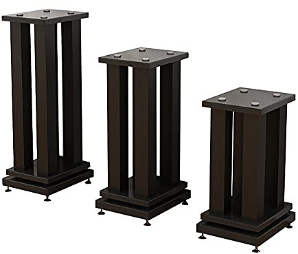 Pieds d'Enceintes 2 Supports d'enceintes universels, Panneau de densité MDF + Colonne métallique 5 × 5 cm, pour Enceintes d'ordinateur de Petite et Moyenne Taille (Taille : 50 cm)