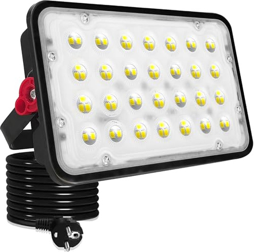 Indmird Projecteurs LED Extérieur 50W, 5000LM Spot led Extérieur IP66 étanche Projecteur Exterieur LED 6500K Blanc Froid Eclairage de Sécurité pour Jardin, Patio, Garage, Terrasse,Atelier