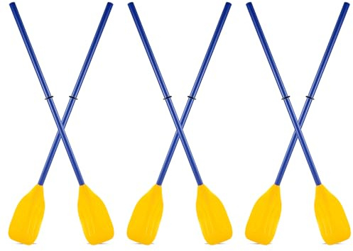 Leriton 6 Pcs Boat Oars Kayak Paddles PVC Detachable Canoe Paddle, Ribbed French Oar for Inflatable Boat Water Marine Sports Rubber Dinghy