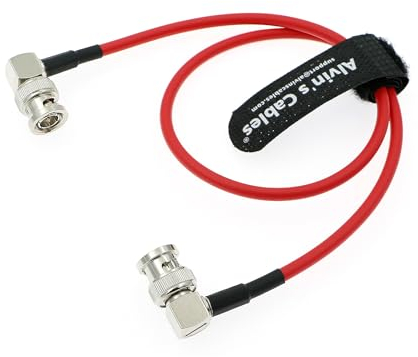 Alvin's Cables 12G SDI Câble Coaxial Flexible BNC Mâle à Mâle à Angle Droit pour Red Komodo | Atomos Monitor Câble Blindé 75 Ohm pour Caméra Vidéo 4K