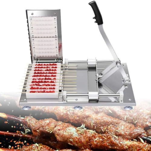Boîte De Fabrication De Brochettes De Viande en Acier INOX 10 Trous, Machine à Brochettes De Viande pour Barbecue, Machine à Shish Kebab pour Brochette De Barbecue, Pique-Nique en Plein Air Camping