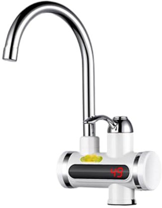 HOMSFOU Warm- und Kaltwasserhahn Wasserhahn mit LED-Anzeige Wasserhahn mit digitalem Display Wasserkocher durchlauferhitzer küche wasserhahn Küchenarmatur Digitaler Bildschirm Weiß