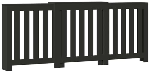 vidaXL Radiator Cover Black 205 x 21.5 x 83.5 cm Engineered Wood
