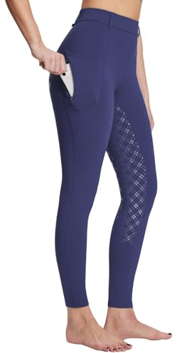 baleaf Damen Winter Reithose Fleece Vollbesatz Silikon Leggings Navy XL