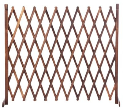 QUSYZD Einziehbarer Holzzaun, freistehende Holzzauntrennung für den Außenbereich, erweiterbarer Gartenzaun, Holztor für Haustiere für den Haushof,Braun-160x50cm-B,Brown-160x50cm-B