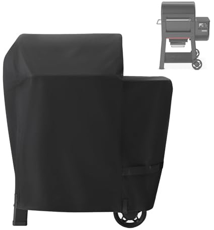 Grillabdeckung für Weber Searwood 600 Pellet Grill, 600D Wasserdicht 3400145 Weber Searwood 600 Abdeckung, Outdoor BBQ Zubehör, Outdoor Grill Abdeckung | Passend für Weber Searwood 600 Grill, ersetzt Weber 3400145, Klettbänder, strapazierfähig, UV-beständig, Outdoor-Grillzubehör