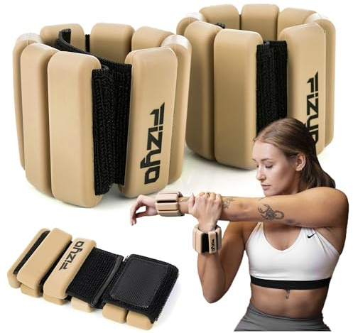 FIZYO Handgelenk & Knöchelgewichte, Gewichtsmanschetten, Pilates Gewichte | Verstellbare Handgelenkgewichte 2er Set für Yoga, Walking, Joggen, Aerobic, Cardio & Krafttraining