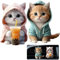 Car Air Fresheners Vent Clips 2 PCS Cat Car Air Freshener Vent Clip Cute Air Conditioning Outlet Clip Car Scents Air Freshener Car Air Freshener Clip Charm Car Inter Decor Accessories