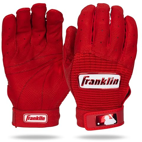 Franklin Sports MLB Klassische Batting-Handschuhe Baseball + Softball Handschuhe für Männer und Frauen, Größen für Erwachsene und Jugendliche, Rot, XL für Erwachsene