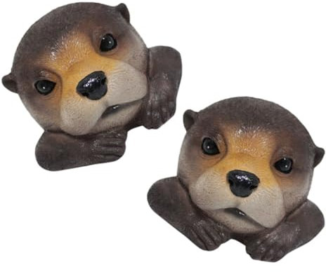 MOBUTOFU 2stücke Teiliges Schwimmendes Otterkopf-teichornament Aus Langlebigem Harz Künstlerische Garten Teichdekoration Für Innenhof Terrasse Und Wetterfest Verspieltes Design