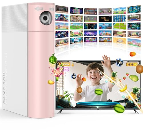MetFut AR Motion Gaming Console for Kids & Family - Plug & Play Video Game System for Indoor Physical Exercise & Interactive Family Fun, Great for Game Night, Playtime, and Playdates—White&Pink