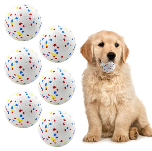 Orifesio 6 stycken ETPU Hundtennisbollar, 58 mm vattentät tennisboll, flytande lekboll för små hundar, interaktiv leksaksboll för hundkastare